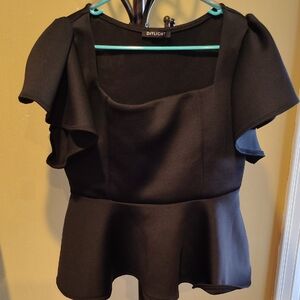 Black Peplum Top